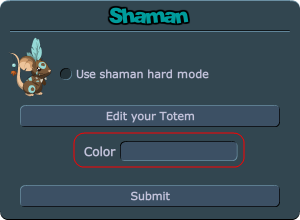 Finestra opzioni shamano